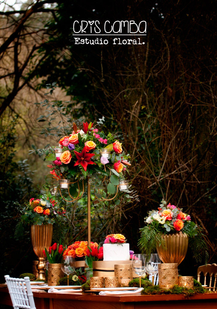 Vintage renovado CRIS CAMBA Estudio floral. Jardines de estilo ecléctico bodas,boda,decoracion de la mes,eventos,vintage