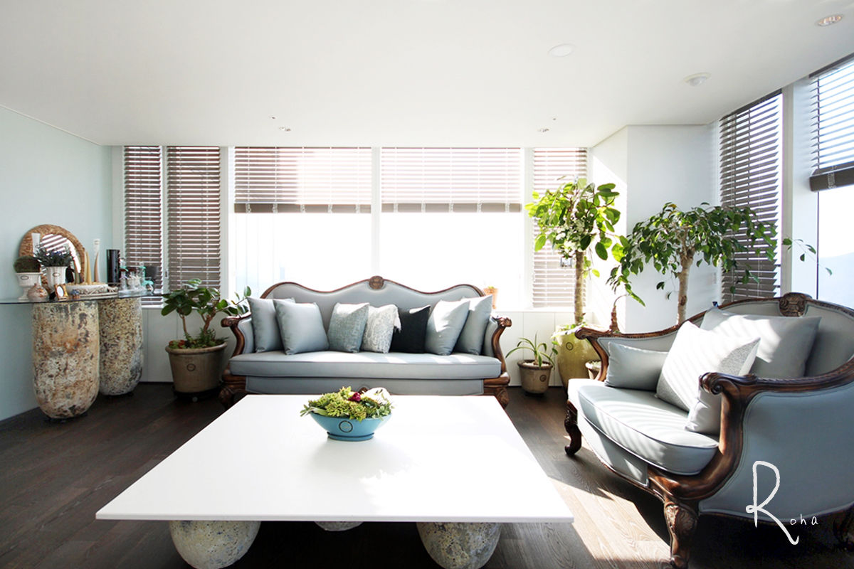 수납, 확장감, 전망에 중점을 둔 55평 아파트 인테리어, 로하디자인 로하디자인 Modern living room