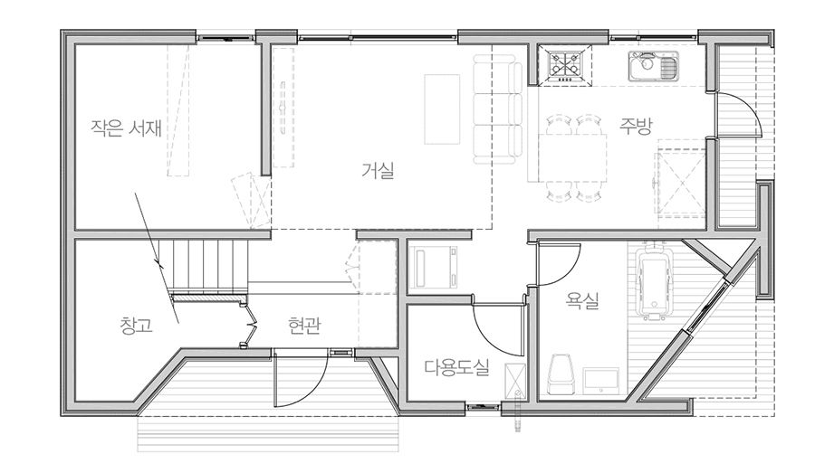 사ㅣ집 사이집, 새집 , 한글주택(주) 한글주택(주) ห้องนั่งเล่น