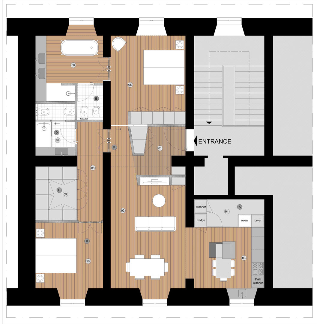 La Spezia - Arquitetura de interiores , Varq. Varq. Salones eclécticos