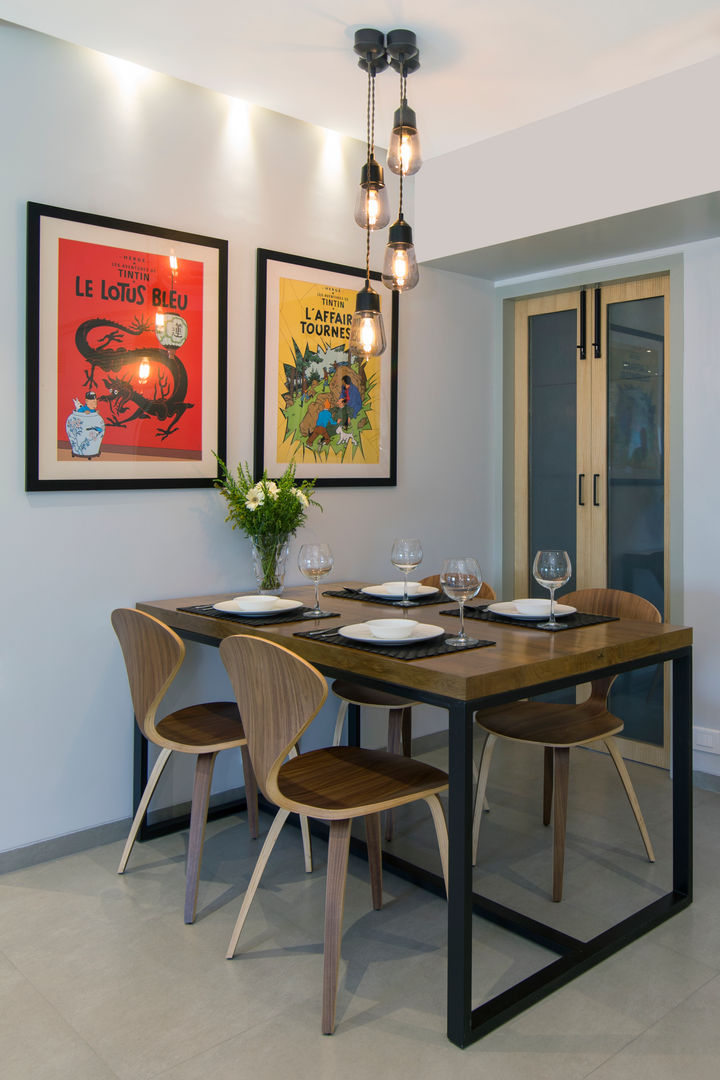 Residential - Lower Parel, Nitido Interior design Nitido Interior design Modern dining room Wood Wood effect Chairs & benches