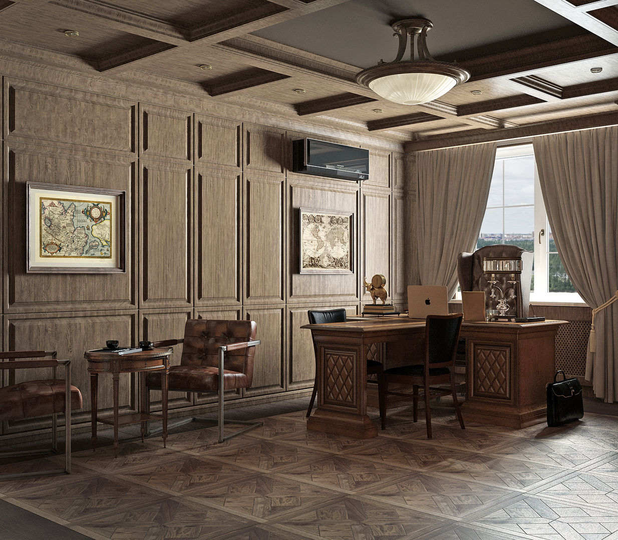 homify Classic style study/office Wood Wood effect