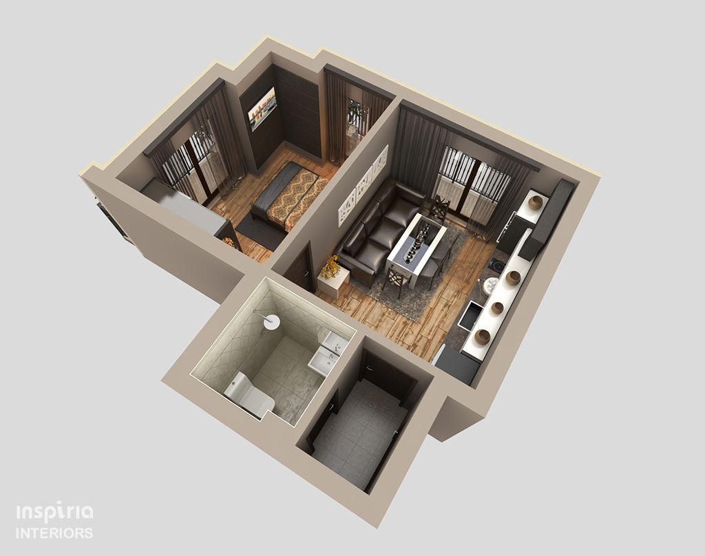 3d Floor Plans Inspiria Interiors floor plan,3D,interior,rendering,multiresidential,residential