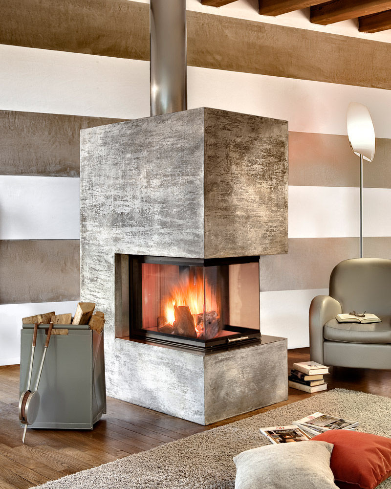 Realizzazioni, Toppino snc Toppino snc Ruang Keluarga Modern Fireplaces & accessories