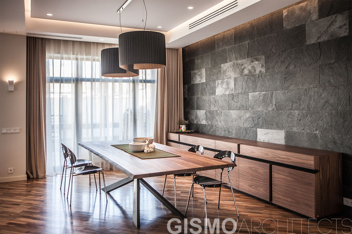 WNĘTRZA DOMU WE LWOWIE, GISMOARCHITECTS GISMOARCHITECTS Modern Dining Room Slate