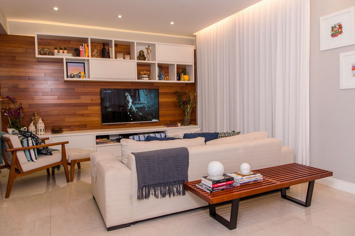 Residência Freguesia, Adoro Arquitetura Adoro Arquitetura Modern living room Wood Wood effect