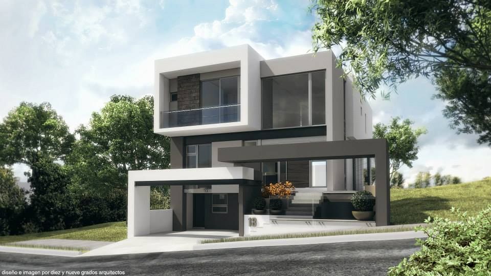 Fachada principal Diez y Nueve Grados Arquitectos Casas minimalistas