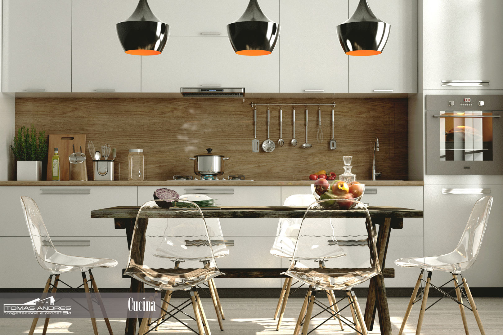 RENDER INTERNI 03, Tomas Andres Tomas Andres Modern kitchen