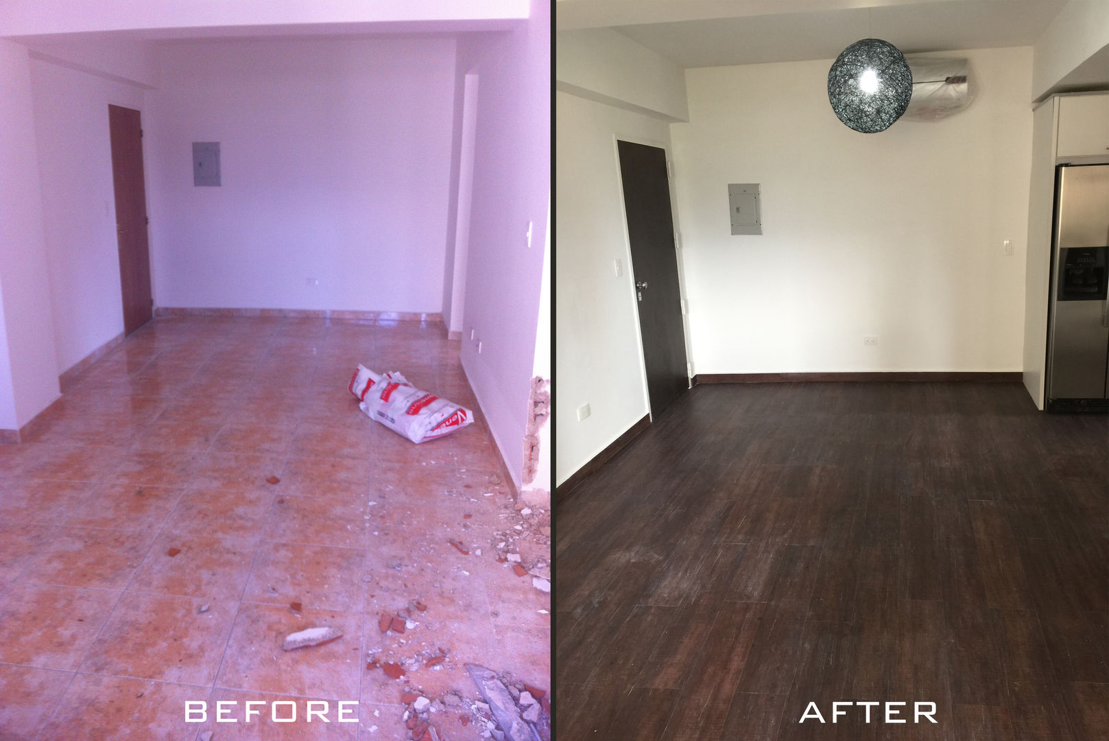 Antes y Despues de Sala - Comedor Reforma Tu Cocina