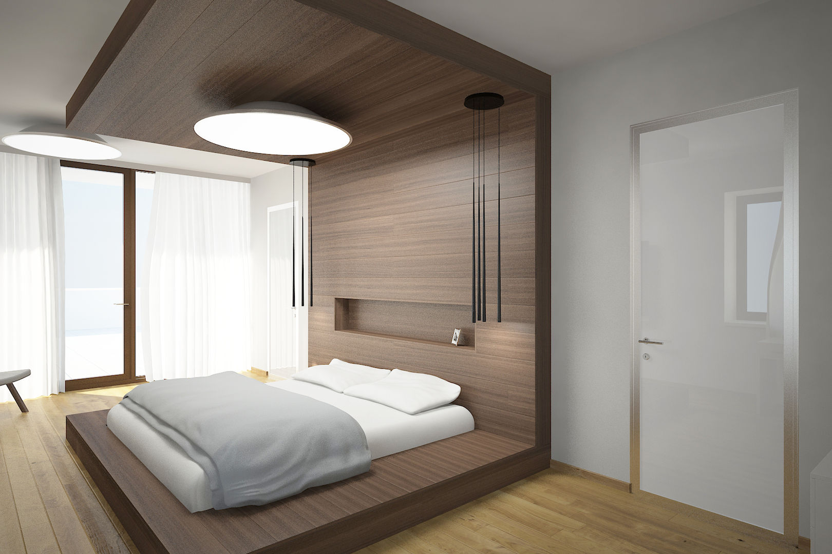 LK villa's interior design, nadine buslaeva interior design nadine buslaeva interior design Minimalist bedroom