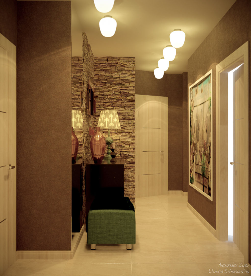 Дизайн прихожей в квартире в ЖК "Большой", Студия интерьерного дизайна happy.design Студия интерьерного дизайна happy.design Minimalist corridor, hallway & stairs
