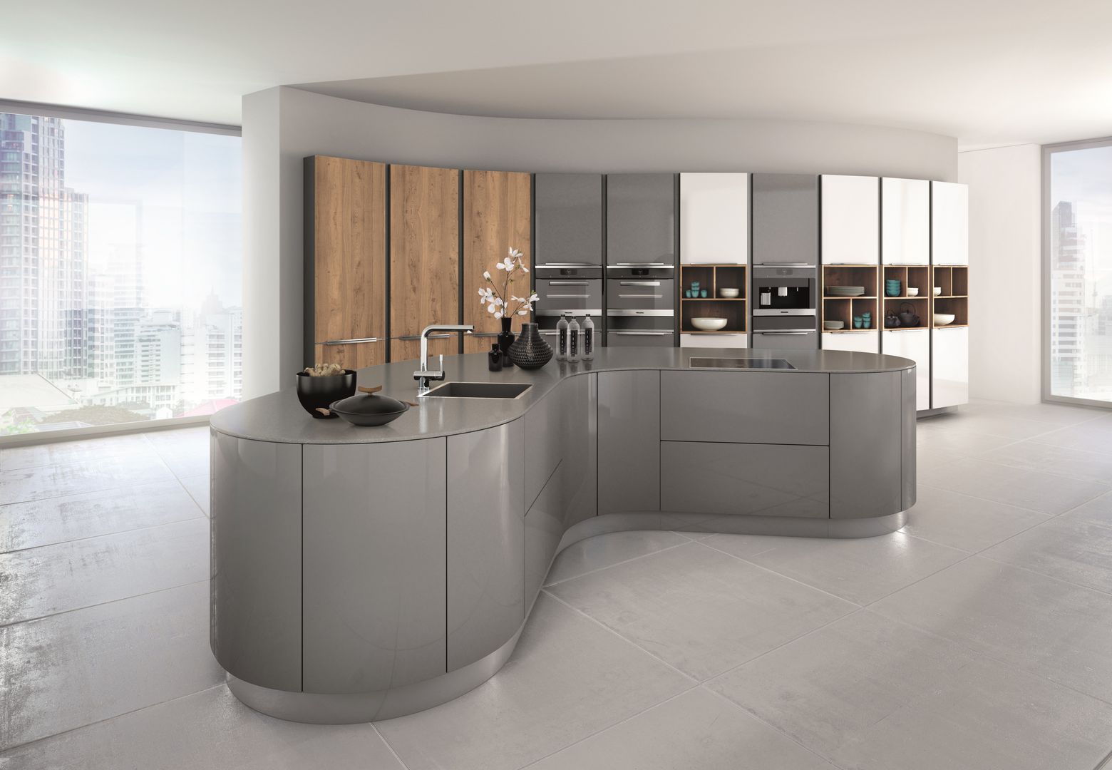 Küchen & Wohnen de Luxe, I&E Küchen & Wohnen de Luxe I&E Küchen & Wohnen de Luxe Modern kitchen Cabinets & shelves