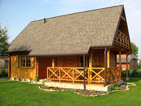 Wood House With Roof