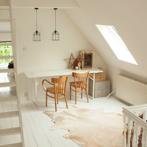 Totaal interieurontwerp stadsboerderij uit eind 1800 homify Scandinavische studeerkamer