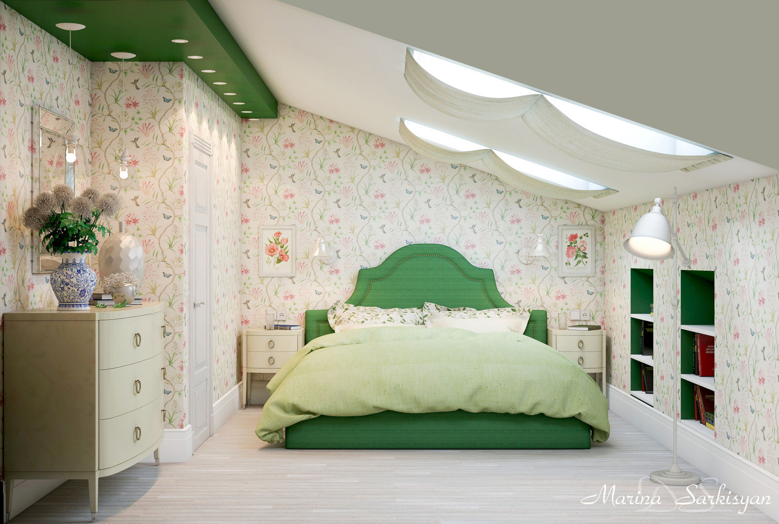 The way of living (2 этаж и мансарда), Marina Sarkisyan Marina Sarkisyan Eclectic style bedroom