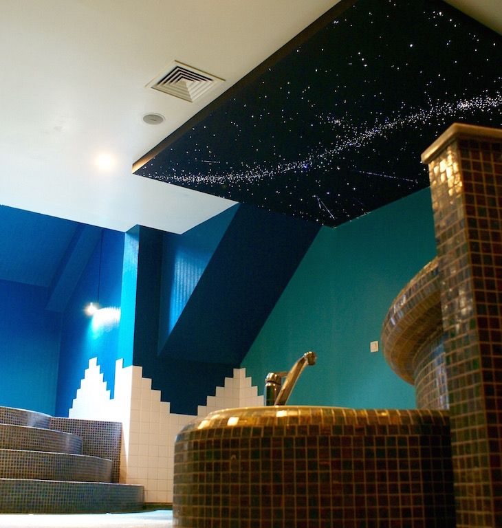 Fiber Optic Star Ceiling Bathroom, spa, pool, sauna with Milky Way + Shooting stars MyCosmos Commercial spaces Hotels