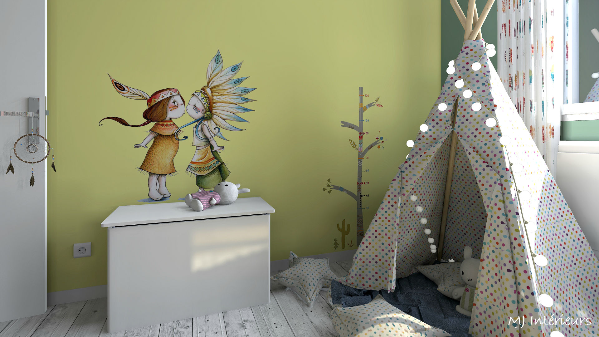 Chambre d'une petite sioux !, MJ Intérieurs MJ Intérieurs Habitaciones para niños de estilo ecléctico