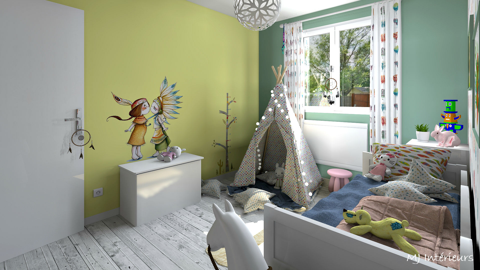 Chambre d'une petite sioux !, MJ Intérieurs MJ Intérieurs Dormitorios infantiles de estilo ecléctico