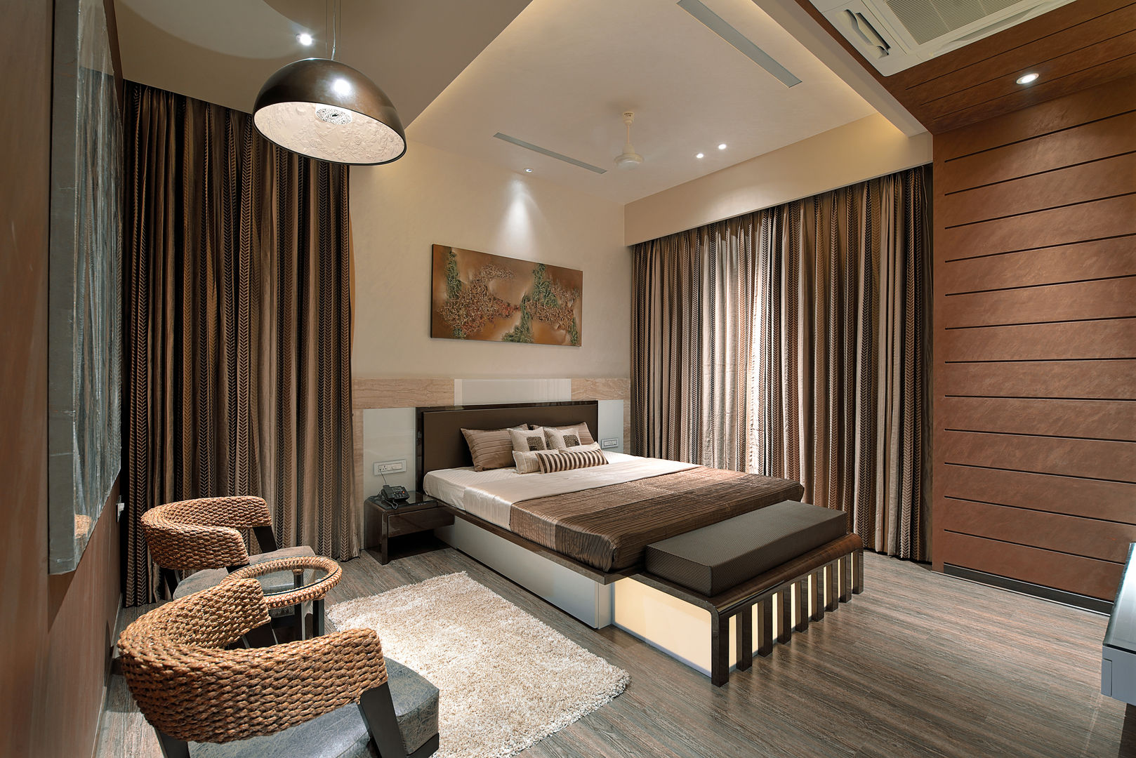 A villa in udaipur - india FORM SPACE N DESIGN ARCHITECTS Modern style bedroom Beds & headboards