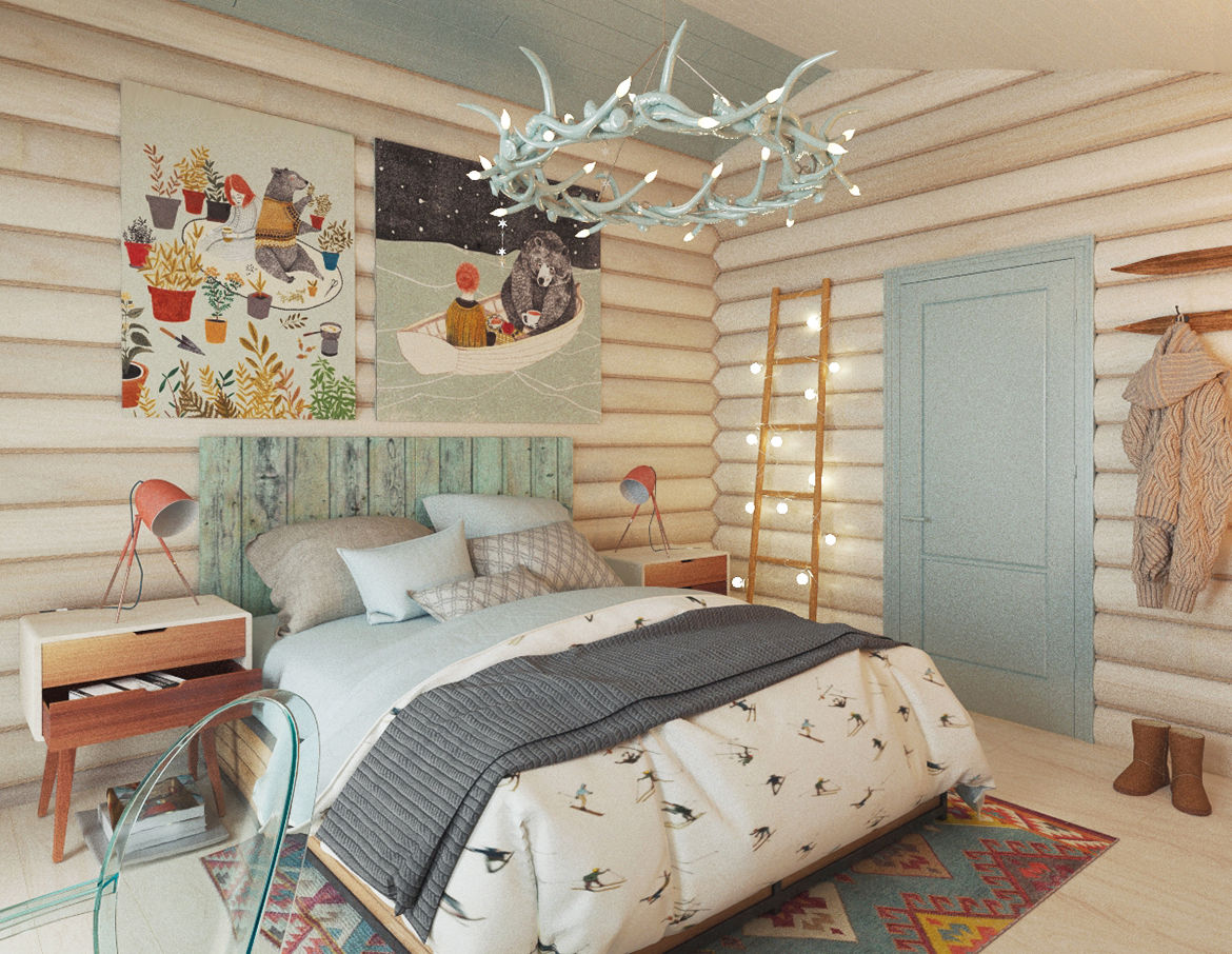 Modern chalet, Бражинская Бражинская Scandinavian style bedroom