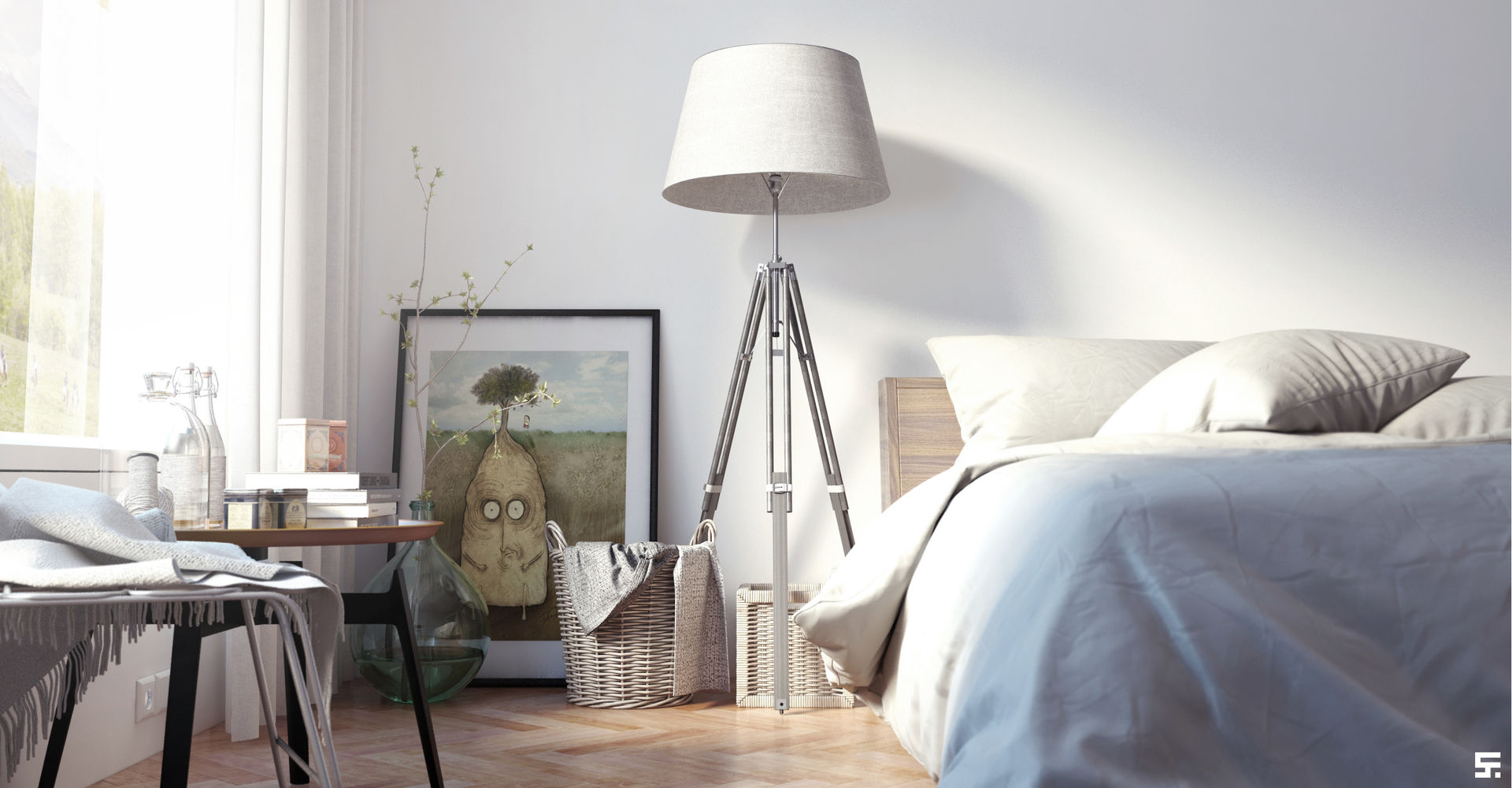 Mañanas en el sur, SF Render SF Render Scandinavian style bedroom