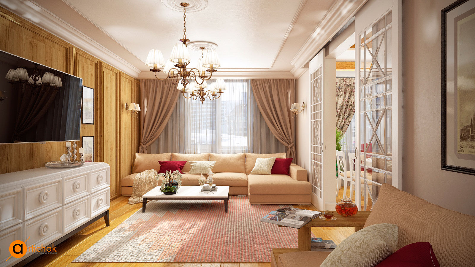 Дыхание французской провинции, Artichok Design Artichok Design Eclectic style living room