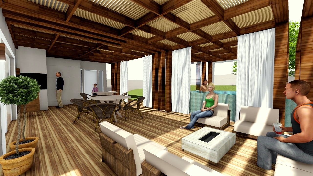 Residência Contemporânea, Studio² Studio² Balcon, Veranda & Terrasse modernes