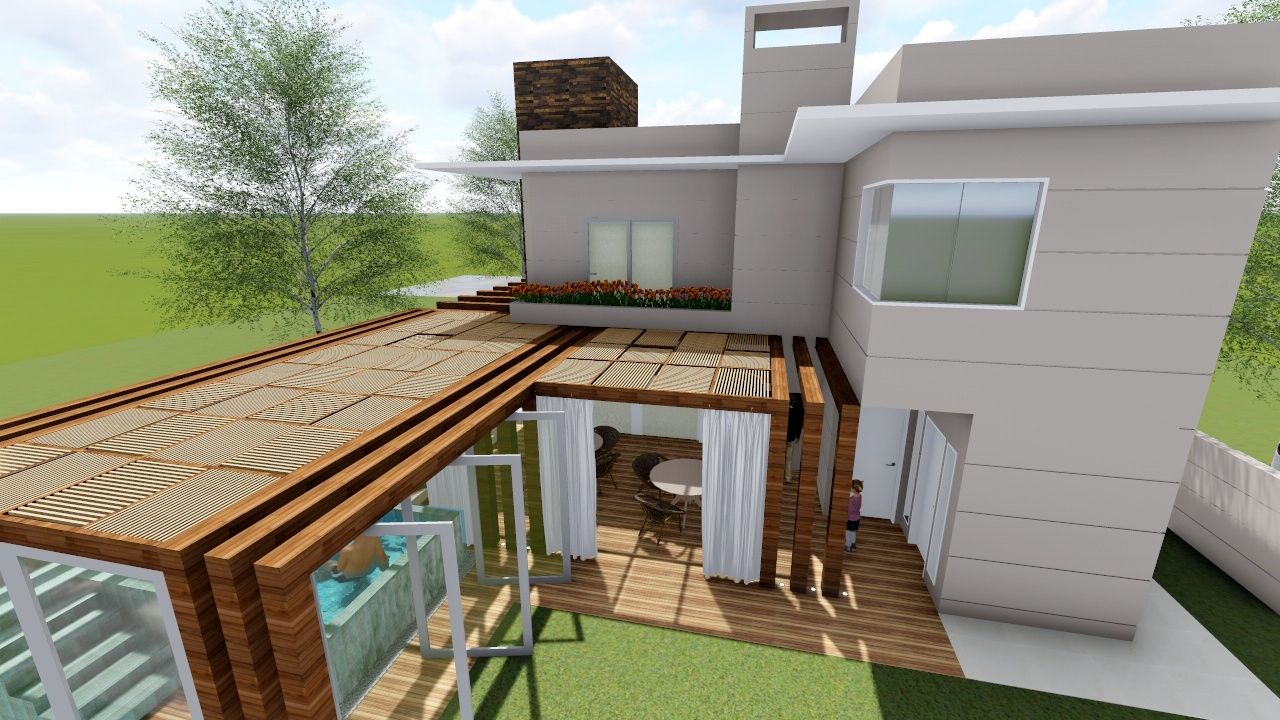 Residência Contemporânea, Studio² Studio² Balcon, Veranda & Terrasse modernes