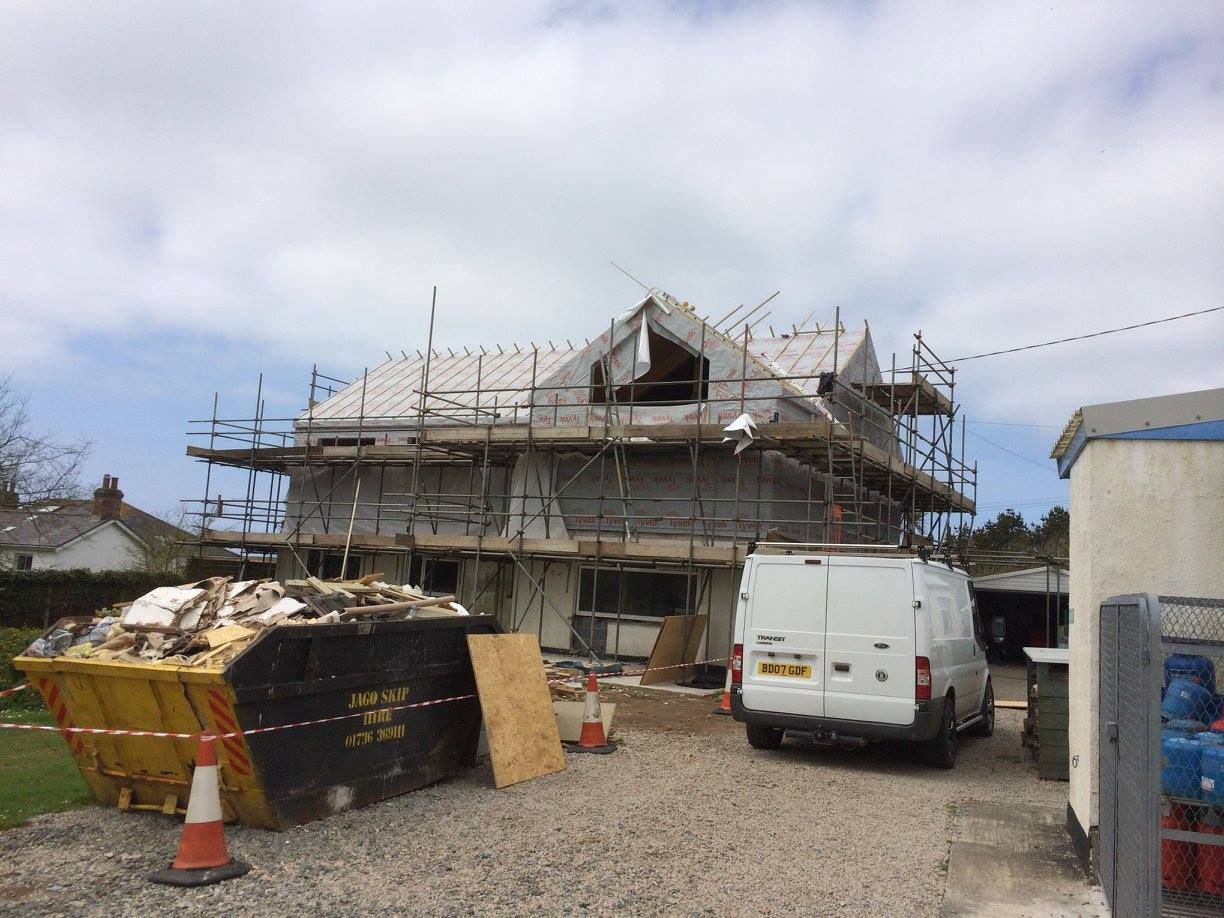 Lower Treave, Timber Frame Roof Extension Building With Frames Moderne huizen Hout Hout