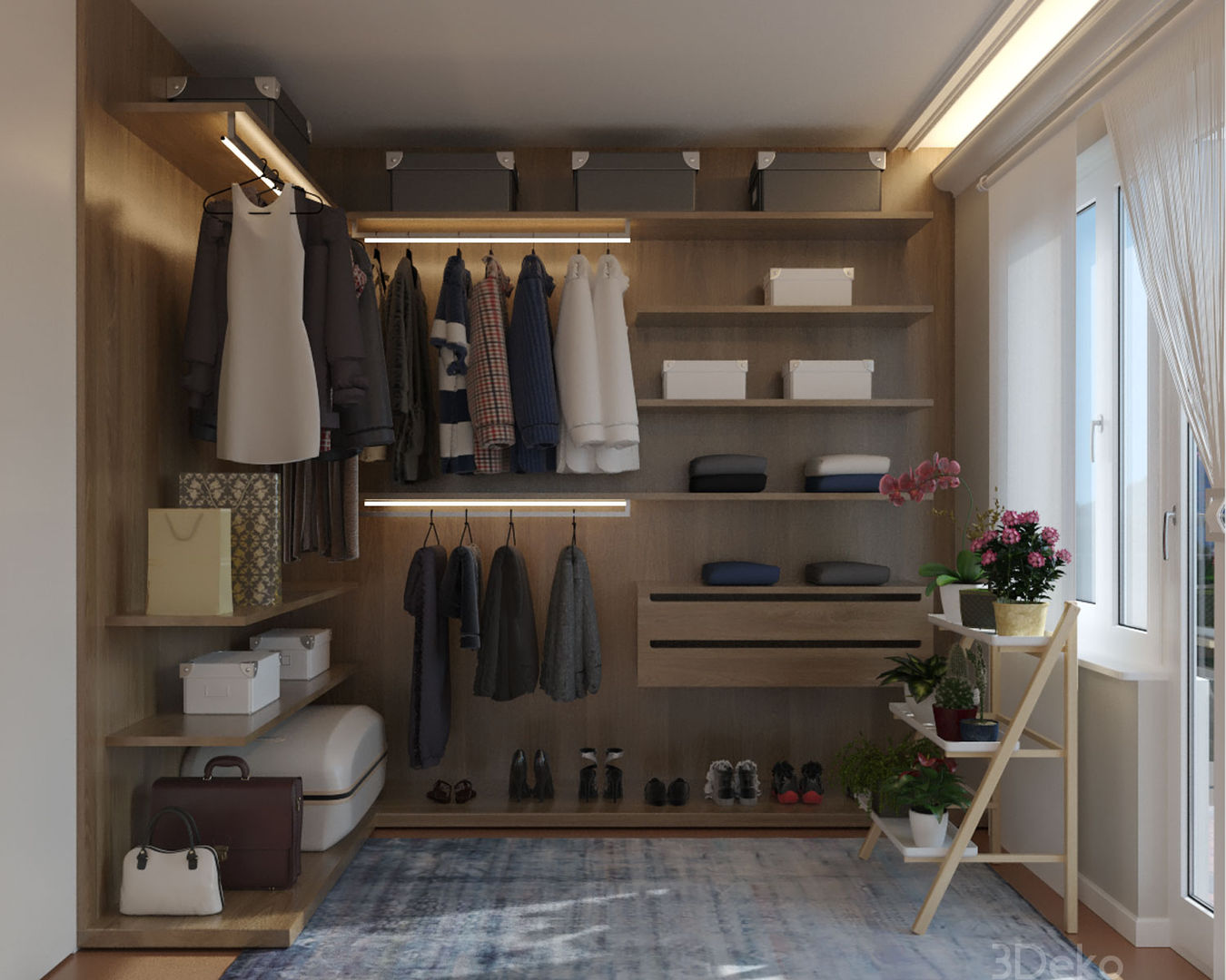 Vestidor en 3D homify Dormitorios modernos: Ideas, imágenes y decoración