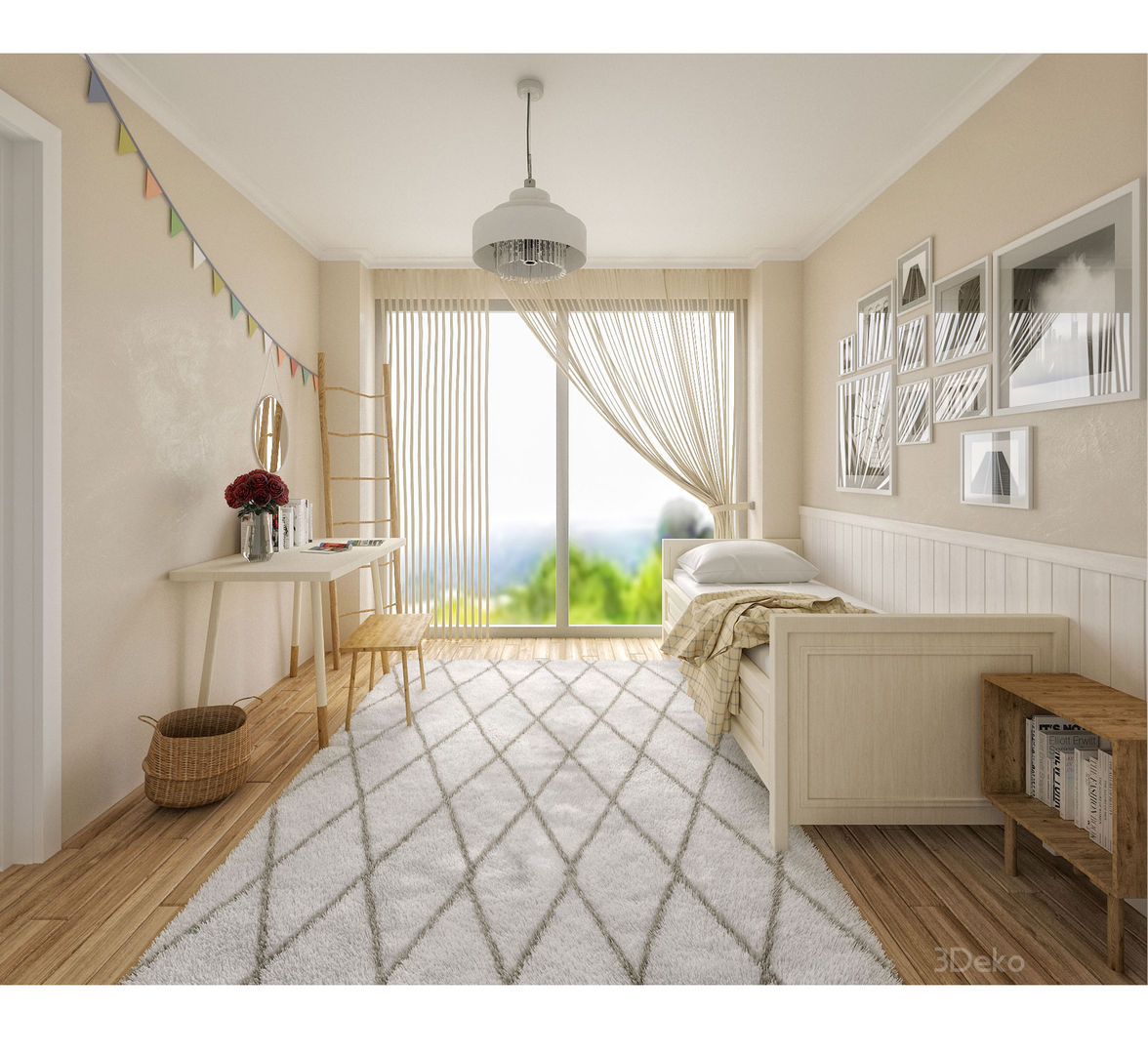 Habitacion en 3D homify Dormitorios de estilo escandinavo