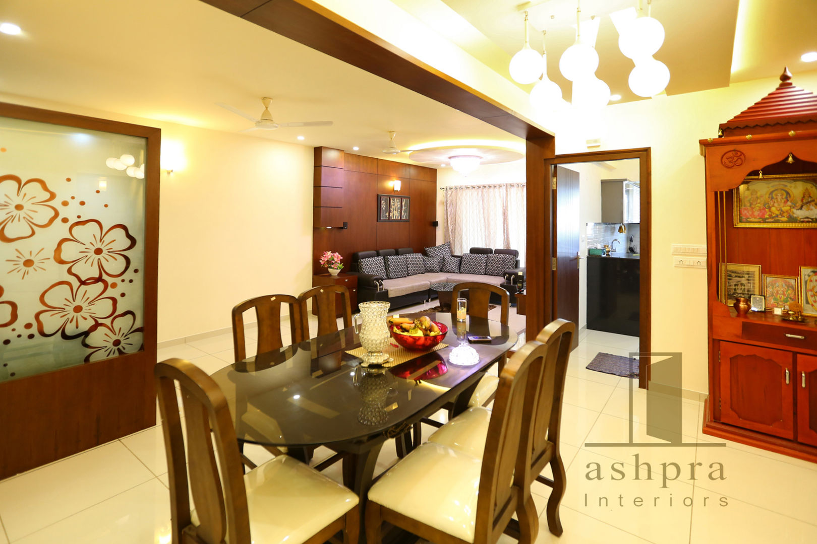 Interior work for a 2 bedroom apartment @ Mangalore.., Ashpra interiors Ashpra interiors Phòng ăn phong cách châu Á Tables