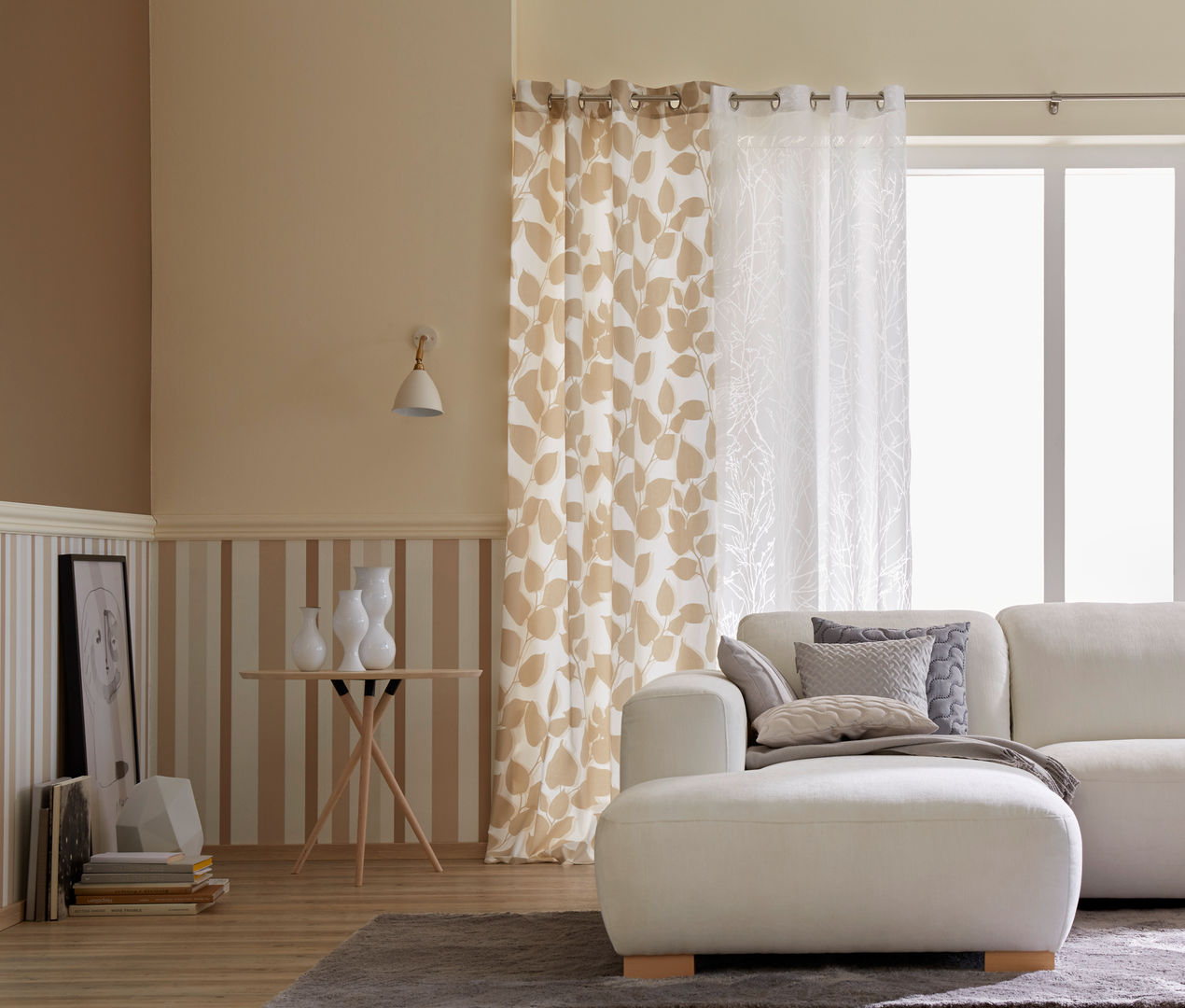 Die neue Landlust homify Wohnzimmer im Landhausstil grau,beige,wandfarbe,streichen,innenfarbe
