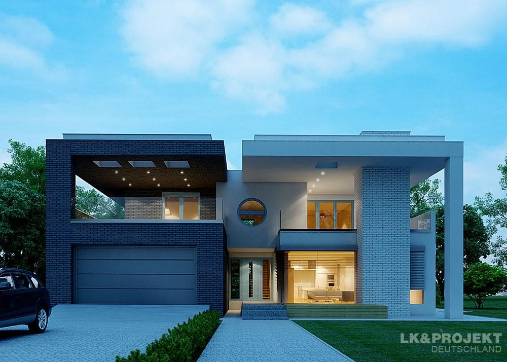Das moderne Architektenhaus mit Flachdach, LK&Projekt GmbH LK&Projekt GmbH Casas modernas