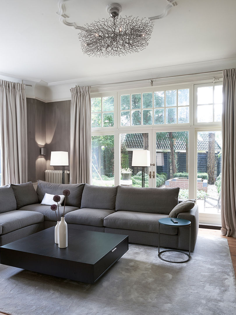 Villa Hilversum, Designa Interieur & Architectuur BNA Designa Interieur & Architectuur BNA غرفة المعيشة