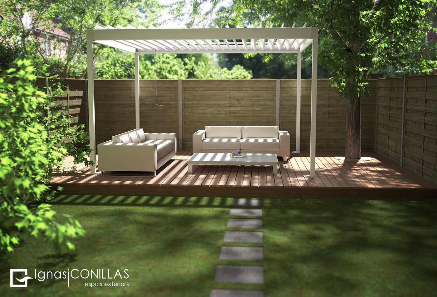 ​Pérgola bioclimática Azore homify Jardines modernos Aluminio/Cinc