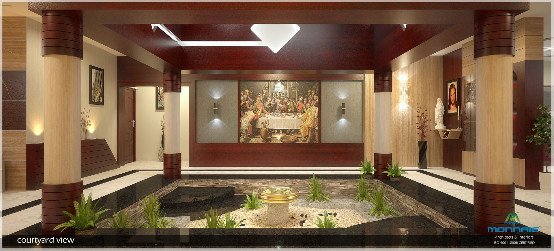 Courtyard Premdas Krishna Modern Corridor, Hallway and Staircase