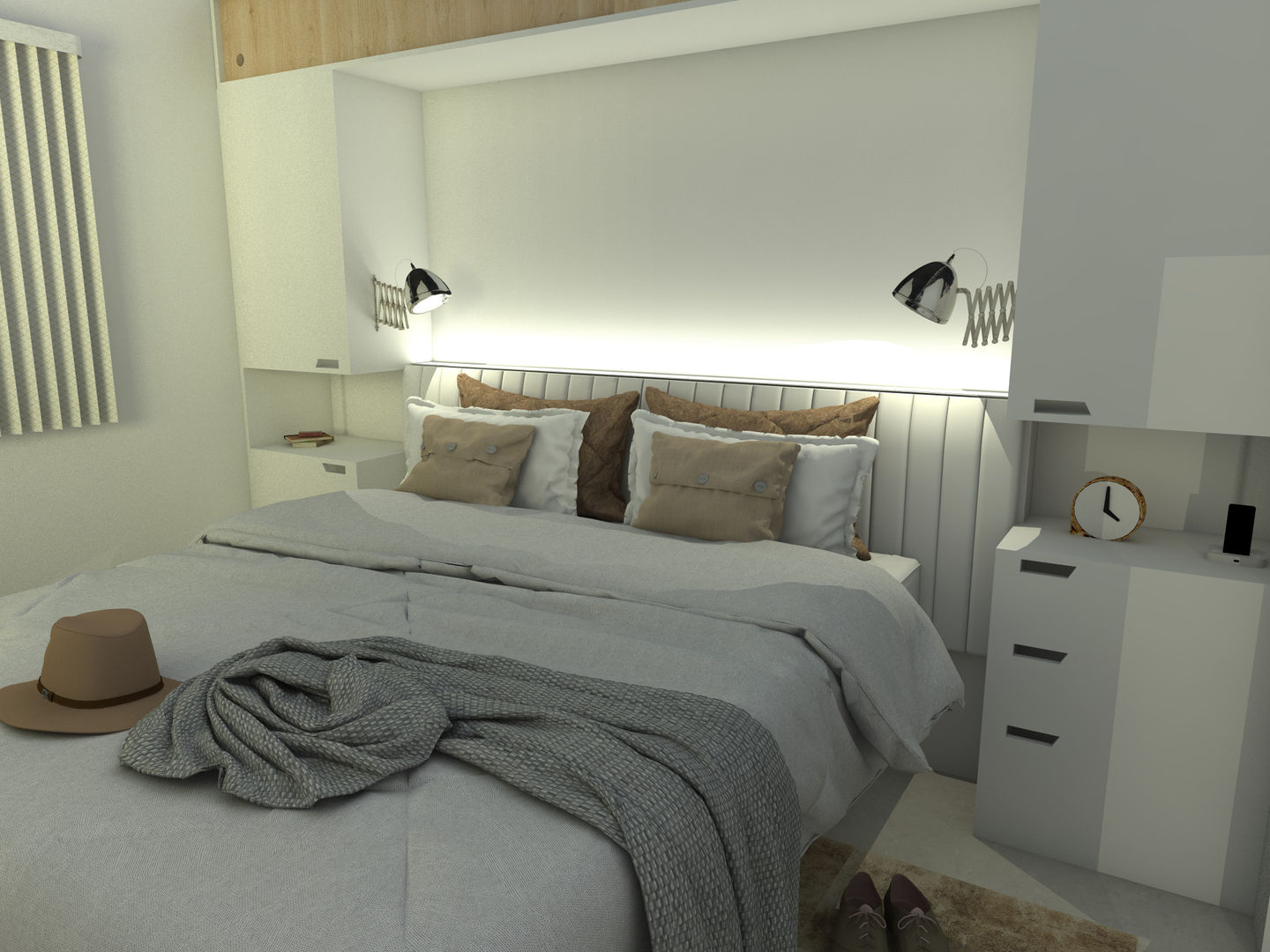 Equipamientos Línea SoHo1, campos complementarios campos complementarios Bedroom انجینئر لکڑی Transparent Lighting