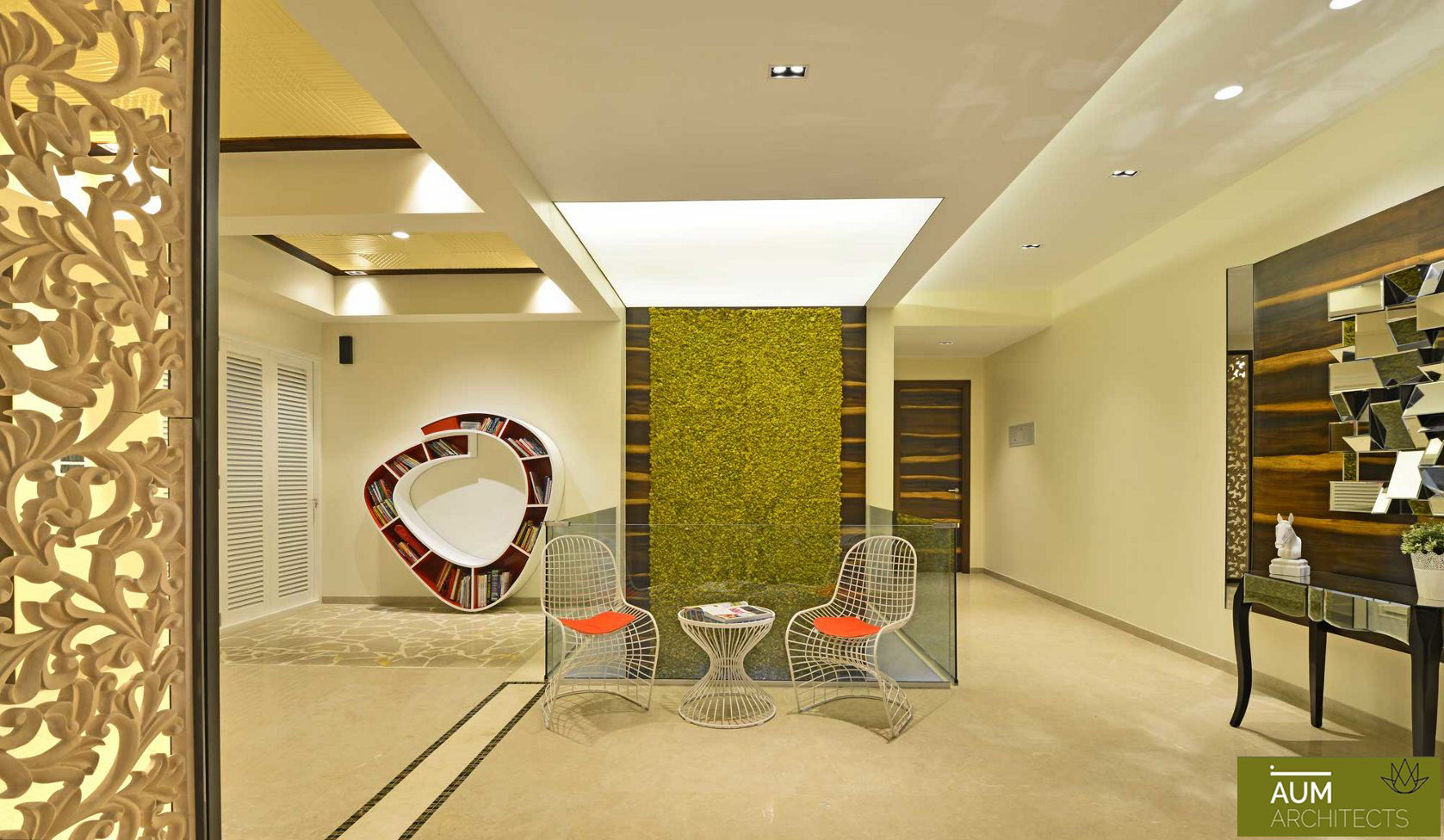 homify Modern corridor, hallway & stairs Marble Green