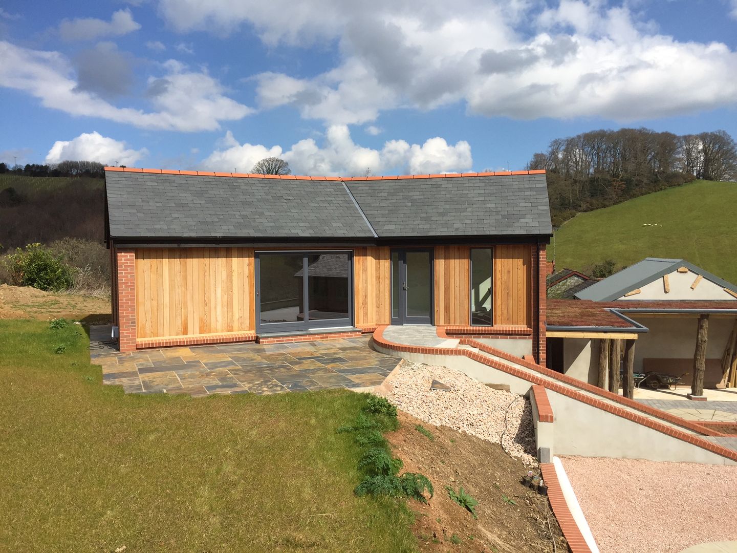 Side View Building With Frames Minimalist houses Wood Wood effect