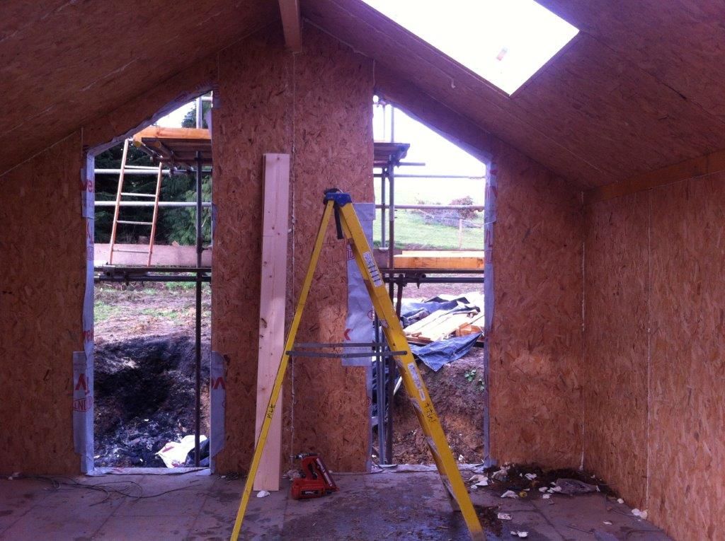 Internal Living Room in Progress Building With Frames Casas de estilo minimalista Madera Acabado en madera