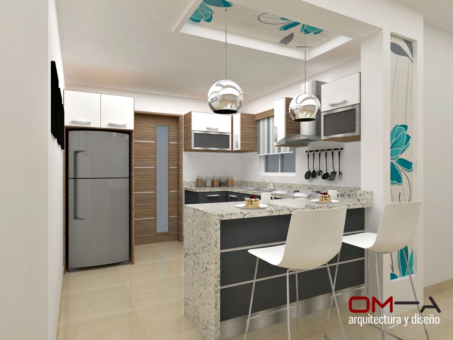 Diseño de cocina, om-a arquitectura y diseño om-a arquitectura y diseño Cozinhas minimalistas