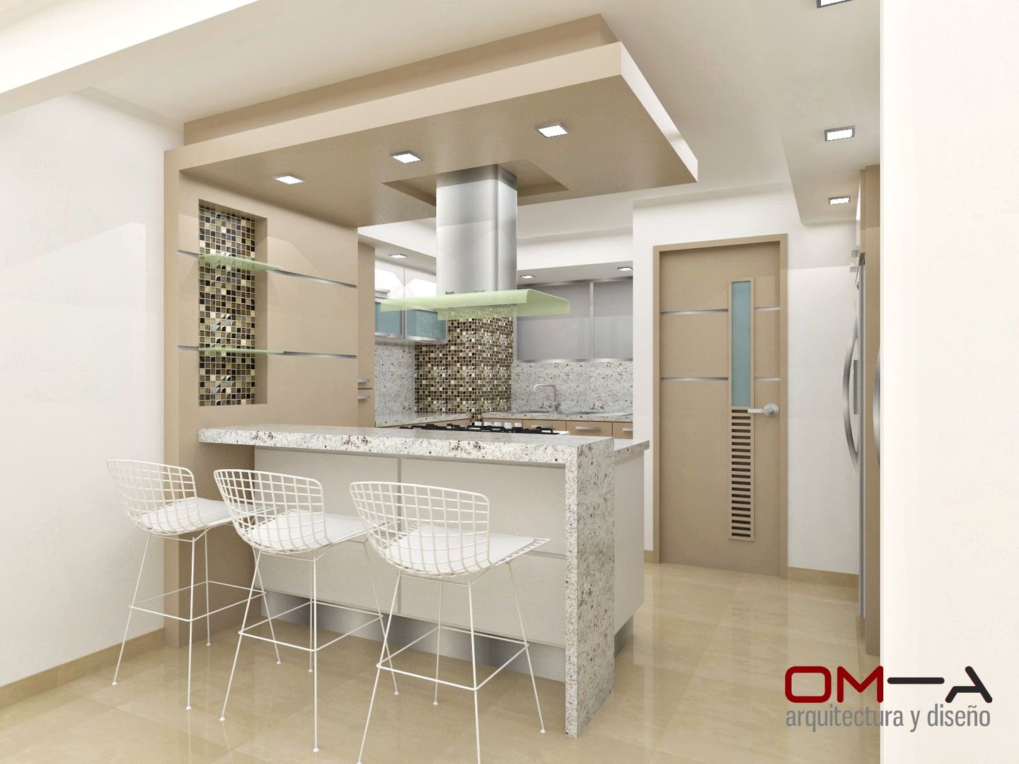 Diseño de cocina, om-a arquitectura y diseño om-a arquitectura y diseño Dapur Minimalis