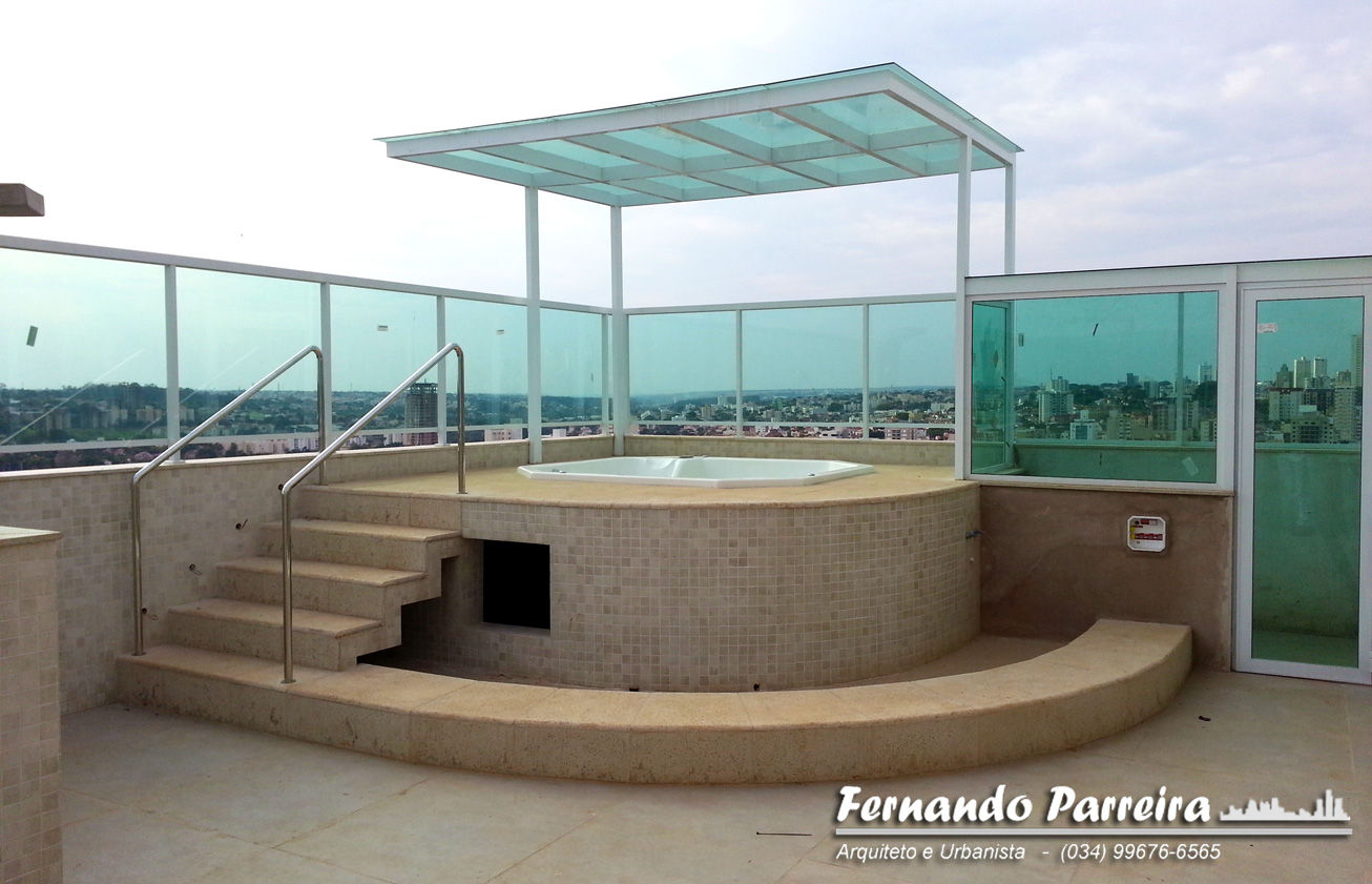 Projeto para sauna e SPA em cobertura de prédio residencial, Fernando Parreira Arquitetura Fernando Parreira Arquitetura Modern Spa