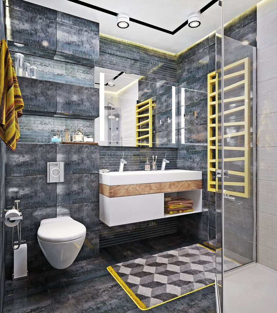 Краски мегаполиса - 2, Студия дизайна ROMANIUK DESIGN Студия дизайна ROMANIUK DESIGN Industrial style bathrooms