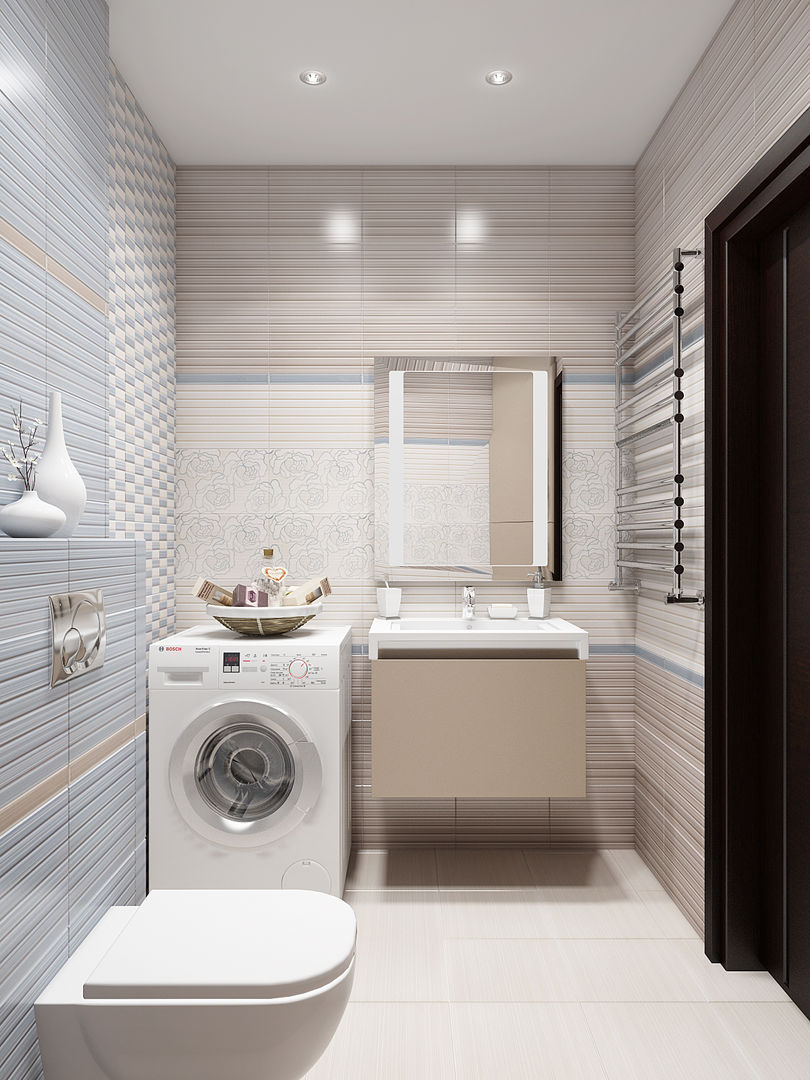 Квартира в ярких тонах, Tatiana Zaitseva Design Studio Tatiana Zaitseva Design Studio Minimalist style bathrooms