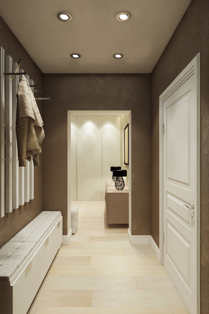 ЖК "Престиж", Design Studio Details Design Studio Details Scandinavian style corridor, hallway& stairs