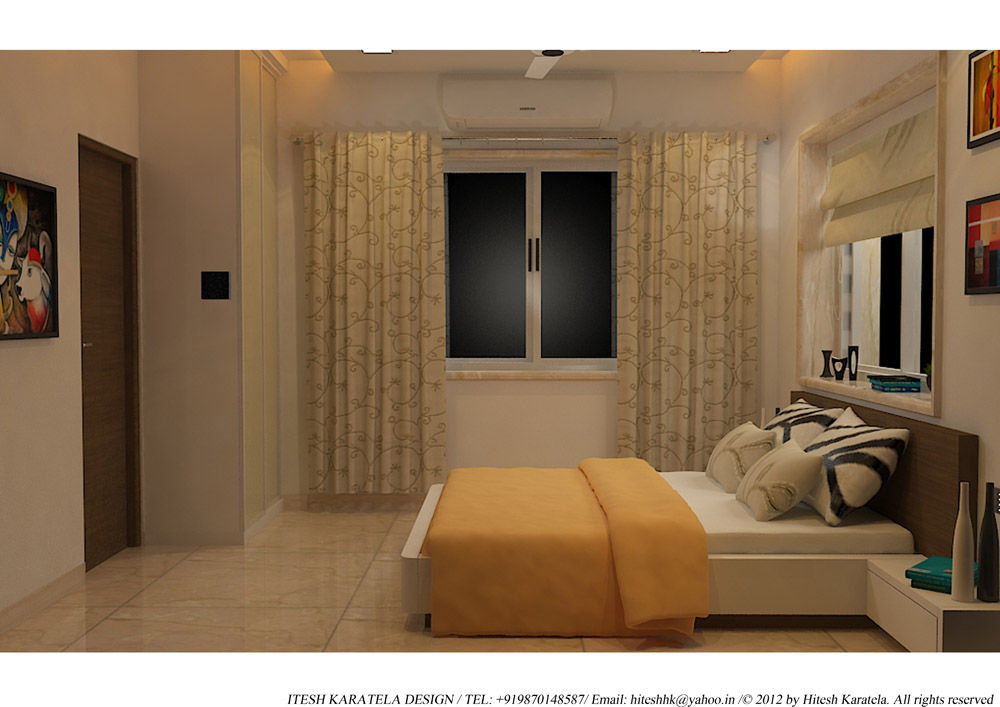 PIROZE PALACE SAMPLE FLAT, HK ARCHITECTS HK ARCHITECTS モダンスタイルの寝室