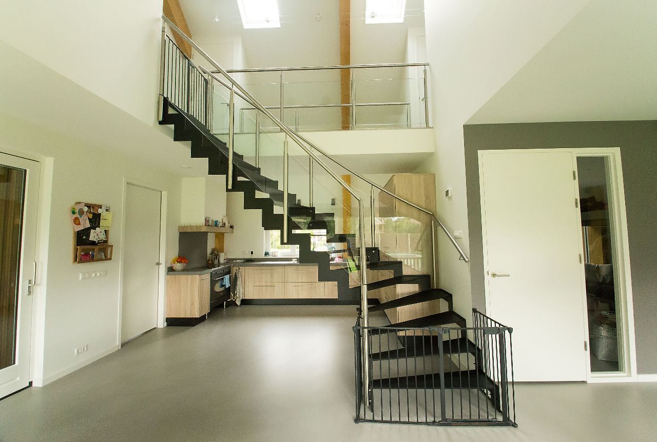 Woning te Nijverdal, Hoogsteder Architecten Hoogsteder Architecten Minimalist kitchen Solid Wood Multicolored