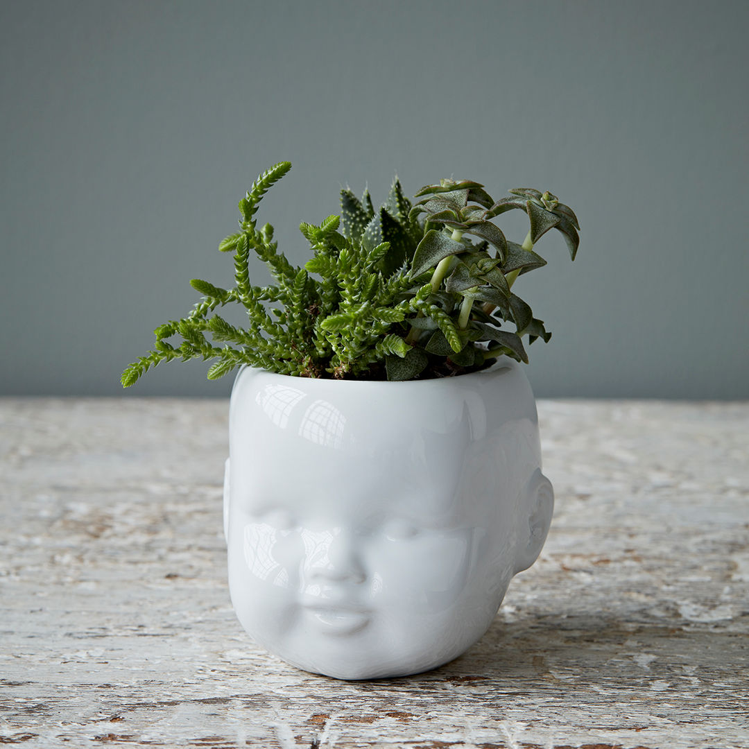 Dolls Head Planter rigby & mac Balcon, Veranda & Terrasse originaux Céramique Plantes et fleurs